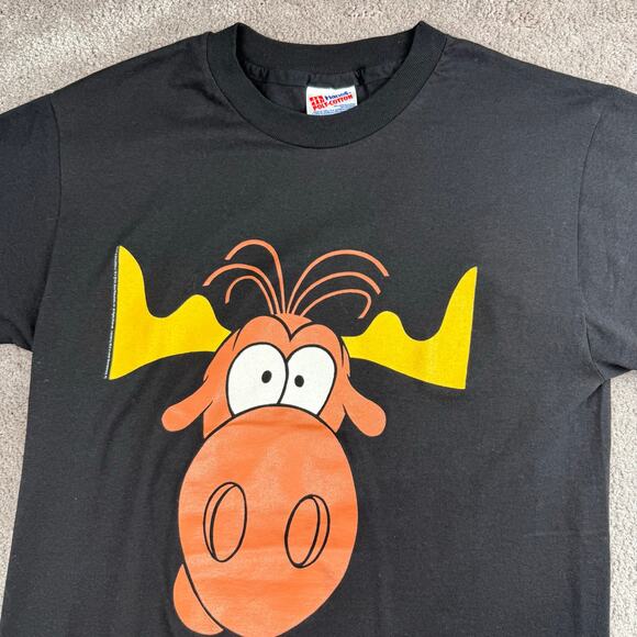 Taco Bell Bullwinkle Promo T-Shirt Size M Single Stitch USA Black Vintage 90s - Picture 2 of 6